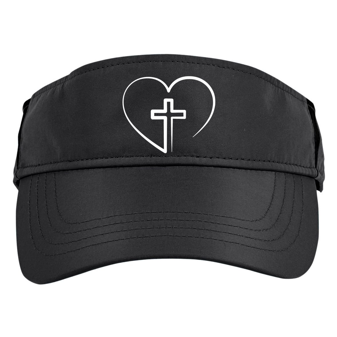 Jesus Christ Cross Heart Adult Drive Performance Visor