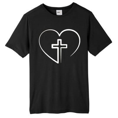 Jesus Christ Cross Heart Tall Fusion ChromaSoft Performance T-Shirt