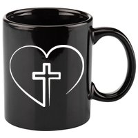 Jesus Christ Cross Heart 11oz C Handle Ceramic Mug
