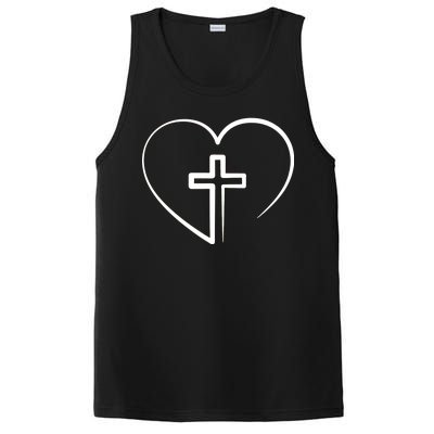 Jesus Christ Cross Heart PosiCharge Competitor Tank