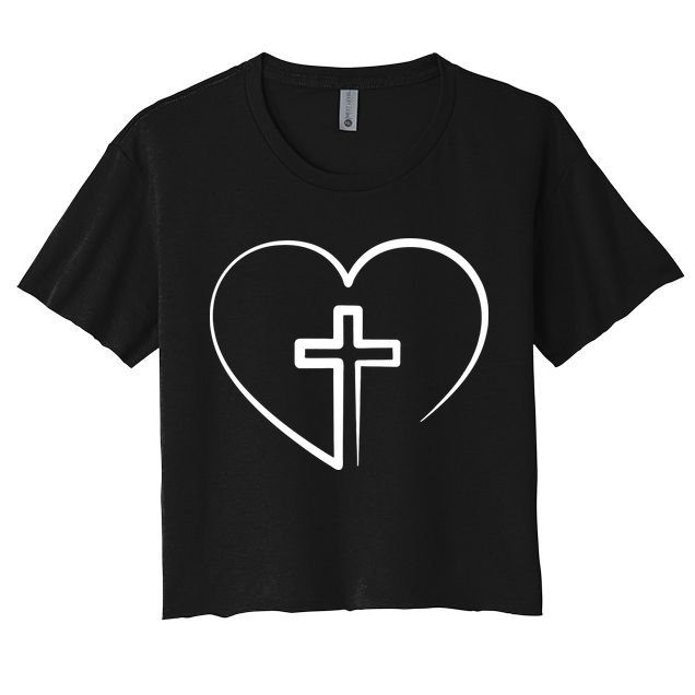 Jesus Christ Cross Heart Crop Top