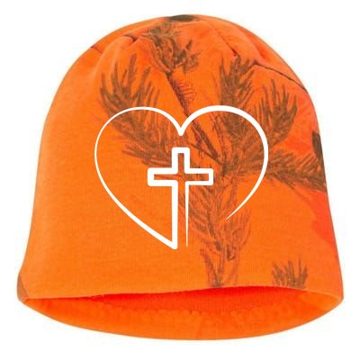 Jesus Christ Cross Heart Kati - Camo Knit Beanie