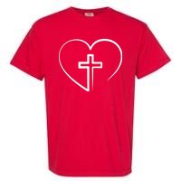 Jesus Christ Cross Heart Garment-Dyed Heavyweight T-Shirt