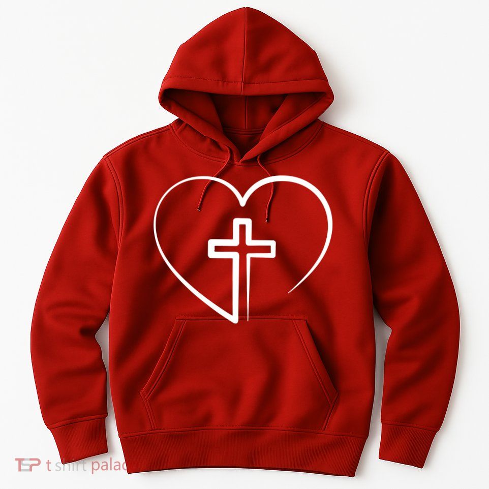 Jesus Christ Cross Heart Hoodie