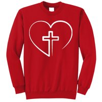 Jesus Christ Cross Heart Sweatshirt