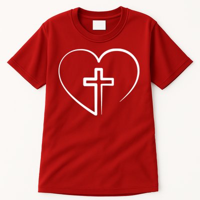 Jesus Christ Cross Heart Tall T-Shirt
