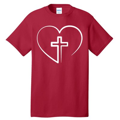 Jesus Christ Cross Heart Tall T-Shirt