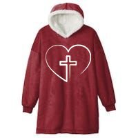 Jesus Christ Cross Heart Hooded Wearable Blanket