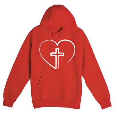 Jesus Christ Cross Heart Premium Pullover Hoodie