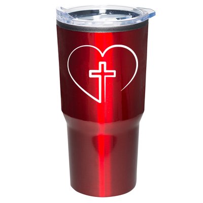 Jesus Christ Cross Heart Tumbler