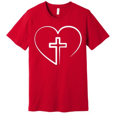 Jesus Christ Cross Heart Premium T-Shirt