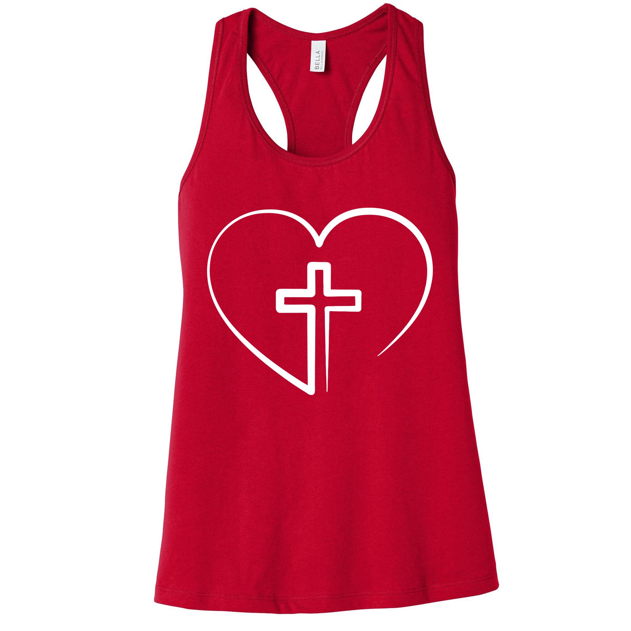 Jesus Christ Cross Heart Womens Tank Top