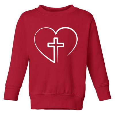 Jesus Christ Cross Heart Toddler Sweatshirt