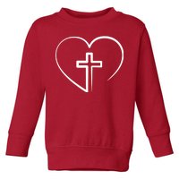 Jesus Christ Cross Heart Toddler Sweatshirt