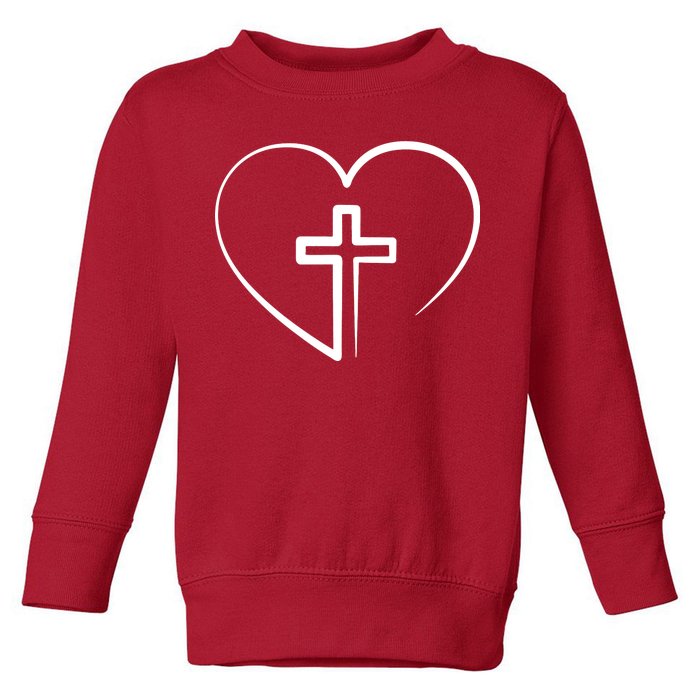 Jesus Christ Cross Heart Toddler Sweatshirt