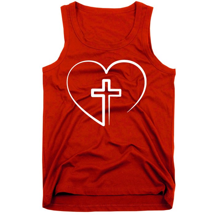 Jesus Christ Cross Heart Tank Top