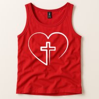 Jesus Christ Cross Heart Tank Top