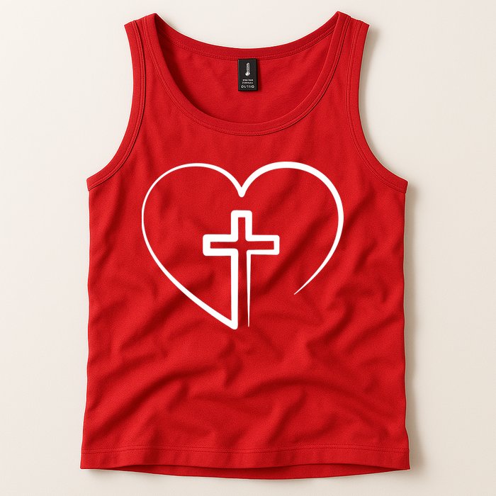 Jesus Christ Cross Heart Tank Top
