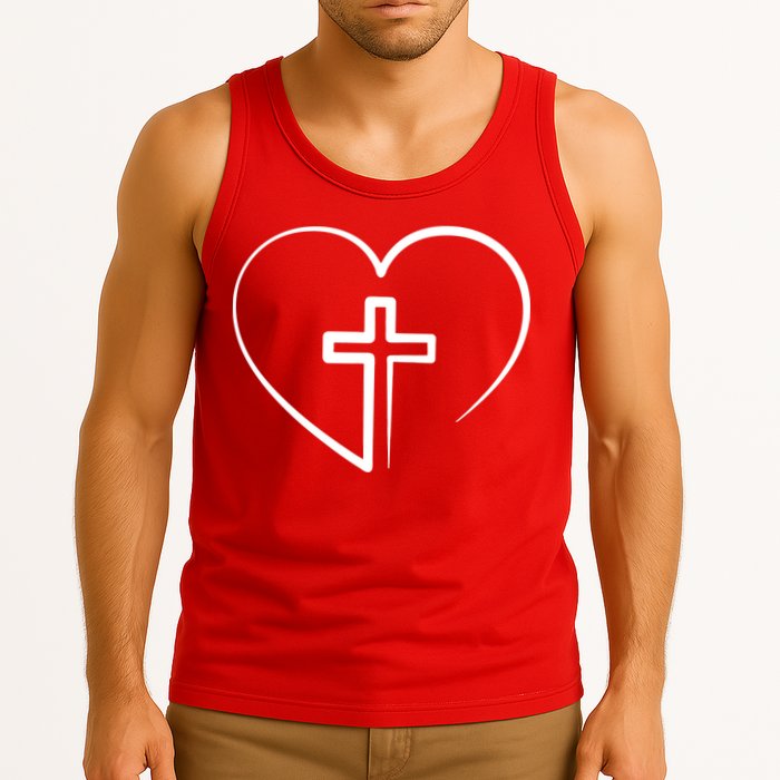 Jesus Christ Cross Heart Tank Top