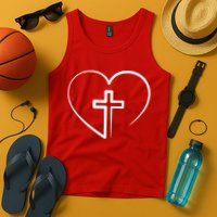 Jesus Christ Cross Heart Tank Top
