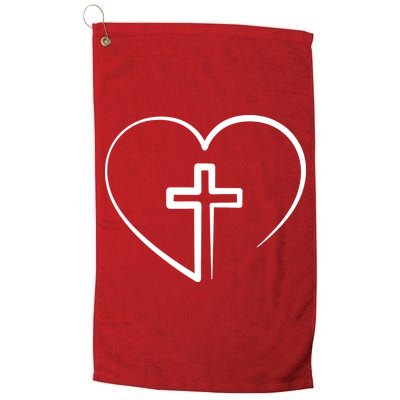 Jesus Christ Cross Heart Golf Towel