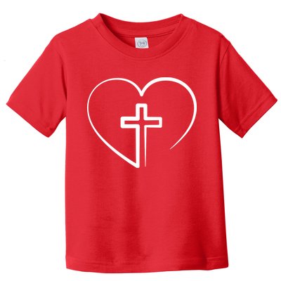 Jesus Christ Cross Heart Toddler T-Shirt