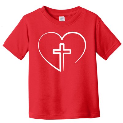 Jesus Christ Cross Heart Toddler T-Shirt