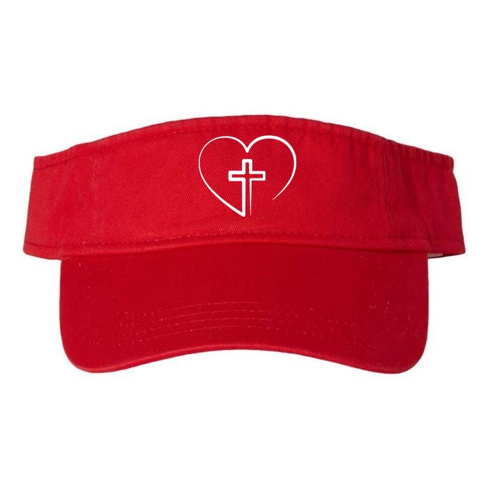 Jesus Christ Cross Heart Valucap Bio-Washed Visor