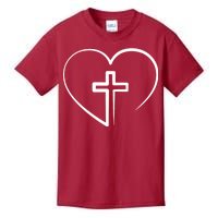 Jesus Christ Cross Heart Kids T-Shirt