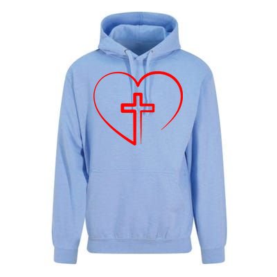 Jesus Christ Cross Heart Unisex Surf Hoodie