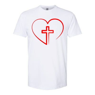 Jesus Christ Cross Heart Softstyle CVC T-Shirt