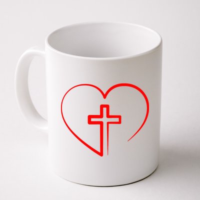 Jesus Christ Cross Heart Coffee Mug