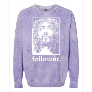 Jesus Christ Portrait Follower Colorblast Crewneck Sweatshirt