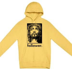 Jesus Christ Portrait Follower Premium Pullover Hoodie