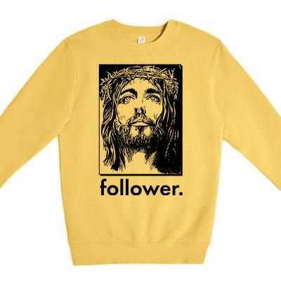 Jesus Christ Portrait Follower Premium Crewneck Sweatshirt