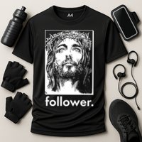 Jesus Christ Portrait Follower Cooling Performance Crew T-Shirt