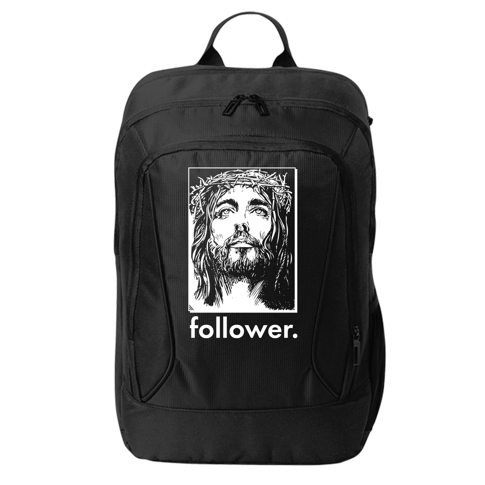 Jesus Christ Portrait Follower City Backpack