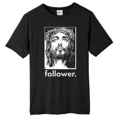 Jesus Christ Portrait Follower Tall Fusion ChromaSoft Performance T-Shirt