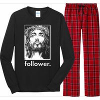 Jesus Christ Portrait Follower Long Sleeve Pajama Set