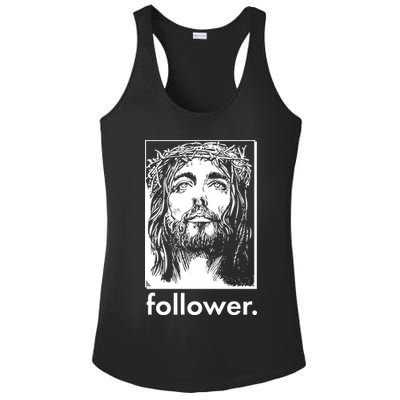 Jesus Christ Portrait Follower Ladies PosiCharge Competitor Racerback Tank