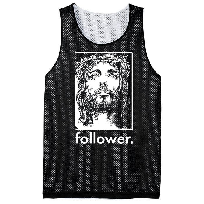 Jesus Christ Portrait Follower Mesh Reversible Basketball Jersey Tank