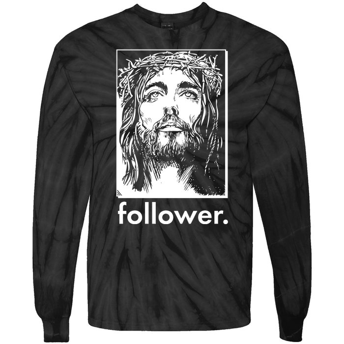 Jesus Christ Portrait Follower Tie-Dye Long Sleeve Shirt