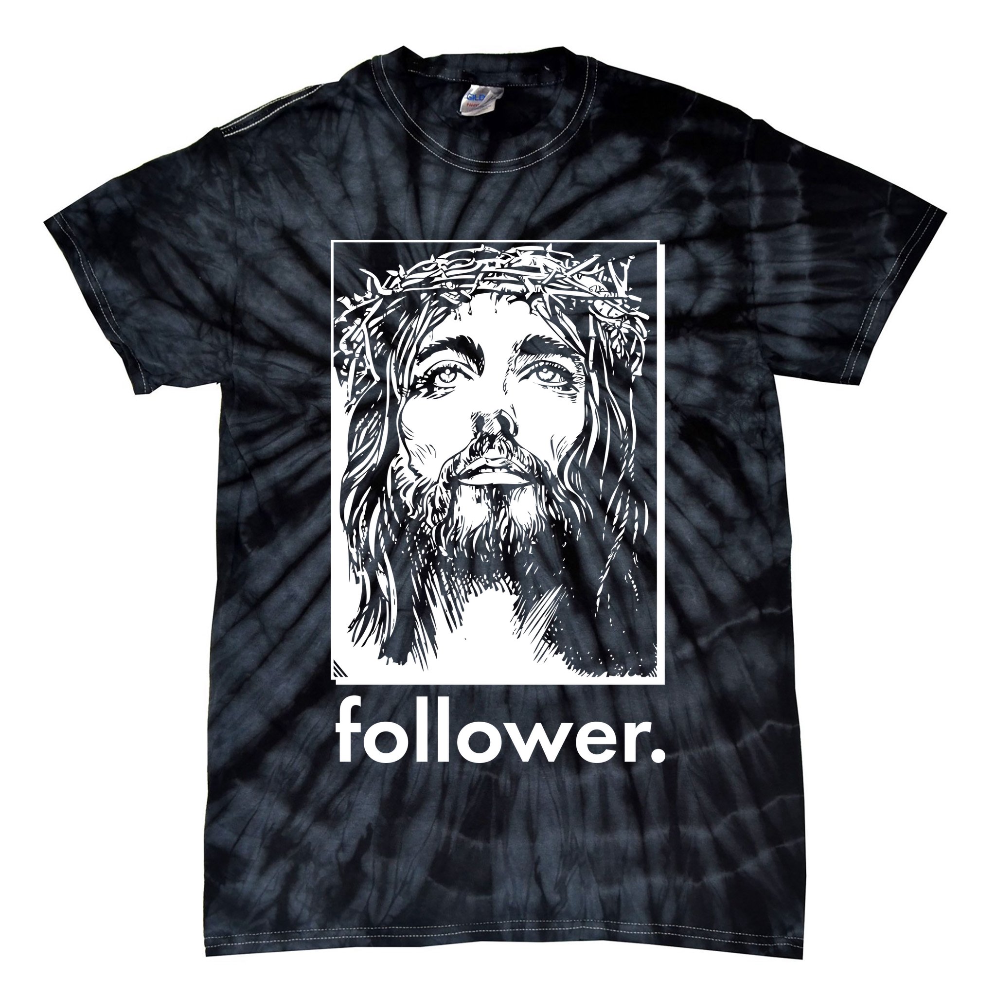 Jesus Christ Portrait Follower Tie-Dye T-Shirt