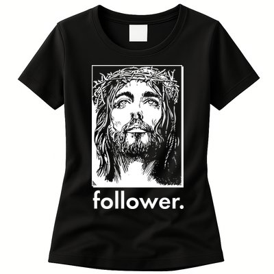 Jesus Christ Portrait Follower Womens T-Shirt