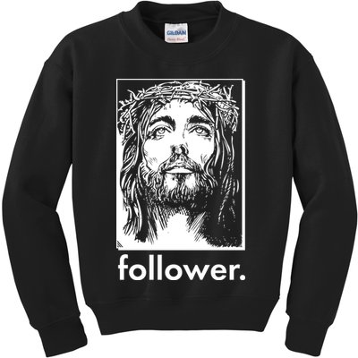 Jesus Christ Portrait Follower Kids Sweatshirt