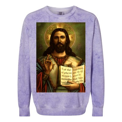 Jesus Christ Religious Photo Colorblast Crewneck Sweatshirt