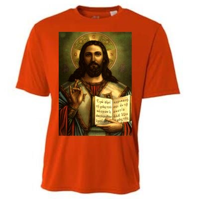 Jesus Christ Religious Photo Cooling Performance Crew T-Shirt