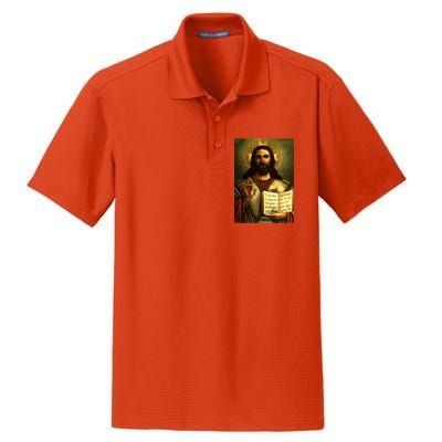 Jesus Christ Religious Photo Dry Zone Grid Polo