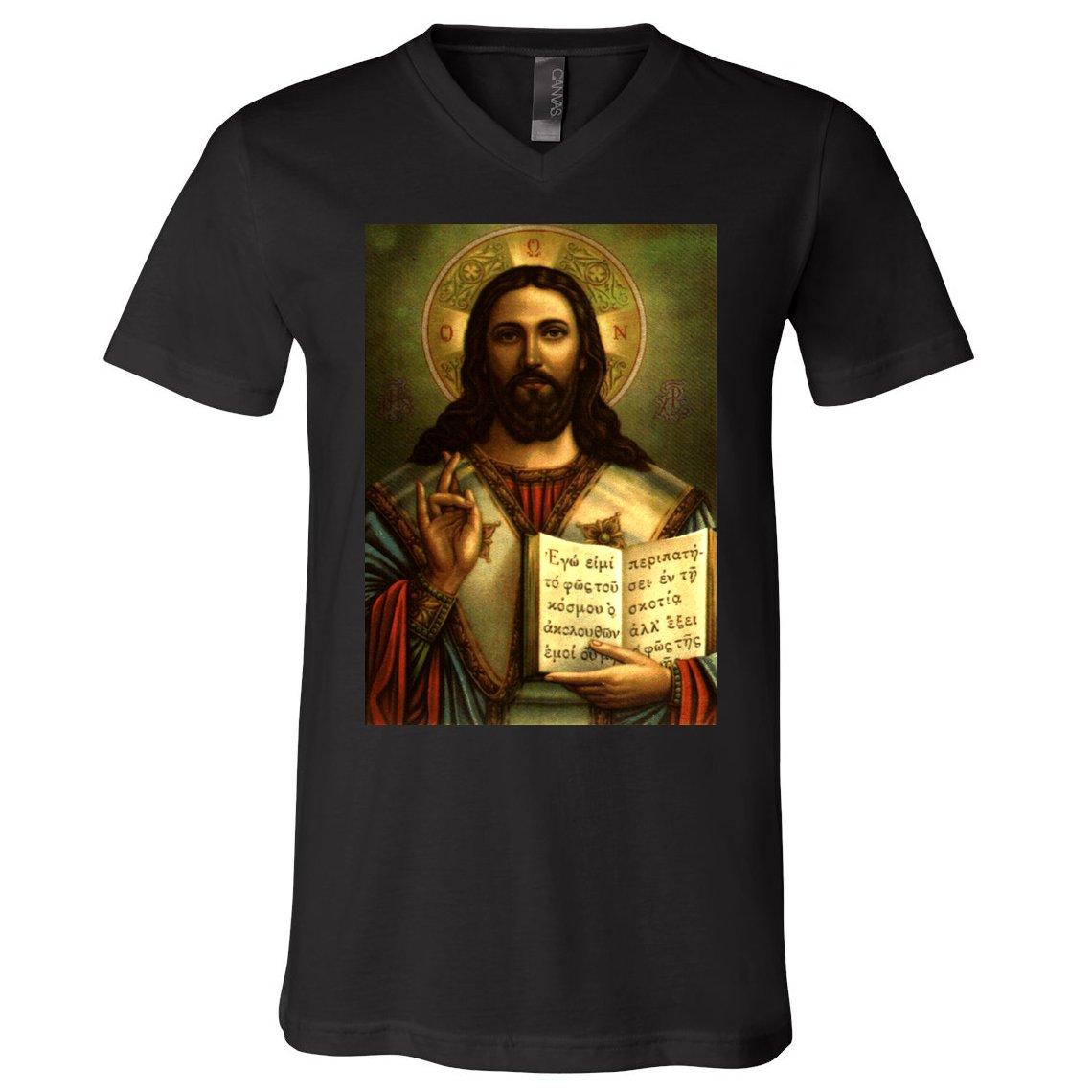 Jesus Christ Religious Photo V-Neck T-Shirt