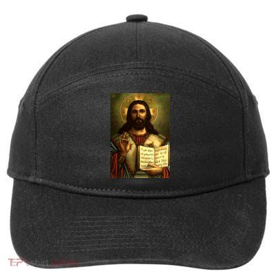Jesus Christ Religious Photo 7-Panel Snapback Hat
